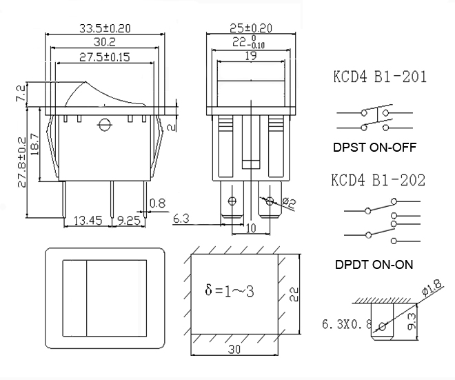 Kcd4 16a 250v 4 контакта схема подключения